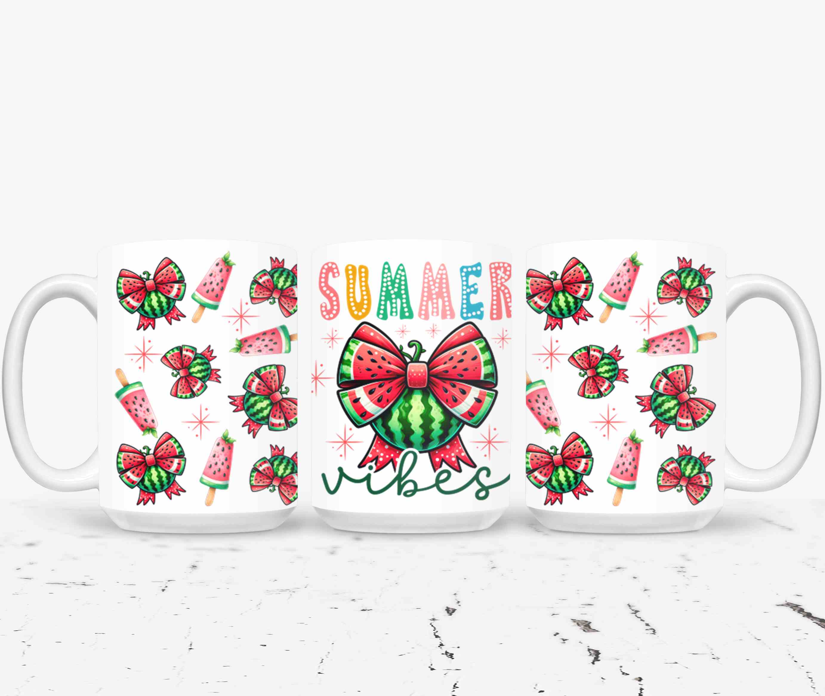 Summer Vibes Watermelon Coquette Bow-10672